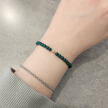 14K 골드필드 그린오닉스 레이어드 원석팔찌