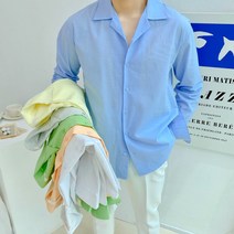 6컬러 린넨 오버핏 남자 오픈카라 셔츠남방(UN)
