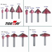 목공 트리머 6mm V 비트 CNC 솔리드 카바이드 엔드 밀 3D 라우터 1 개 목재 텅스텐 목공 MDF 밀링 커터 60, 11 1Pcs 120degree 6X22