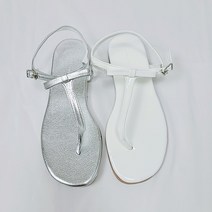발등 리본 포인트 여성 티 스트랩 쪼리 샌들 2cm (2Color)