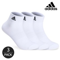 아디다스 남성 베이직 심플 자수 발목양말 3족세트 화이트, 3족세트_WH, FREE