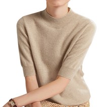 제이지나 여성 데일리 반목 반팔 니트티 1P