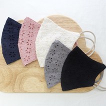미지몰 자체제작 자수 플라워 마스크 5color