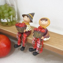 소품인형 앉은 사과 농장 2종 장식 인테리어 선물
