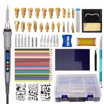 BRAND 인두 목공 공예용 낙화도구 온도조절 우드버닝툴 세트, 1세트, D세트