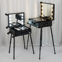 LED 화장품 보관함 메이크업 박스 휴대용 조명 수납함 정리함, FREE, 24인치 블랙 거울 3색 터치스크린 브래킷O
