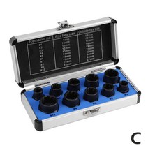 10 pcs 9-19mm 부러진 볼트 제거 키트 손상된 너트 볼트 리무버 스터드 추출기 세트 손 도구 세트, High