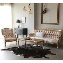 가구대장 런던 엔틱골드 4인용 패브릭소파세트 LDG-1, 단품