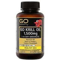 뉴질랜드직구 Go Healthy 크릴 오일 남극 크릴 오일 1500mg 오메가 3 베스트 프로덕트 하루 한알 60캡 1팩, 상세참조, 수량