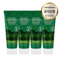 (23.06.15까지) 라임&브라운 피톤 편백수 95% 수분공급 쿨링효과 알로에 수딩젤 200ml, 4개
