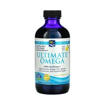 노르딕 네추럴 울티메이트 오메가 3 레몬 2840mg 리퀴드 237ml EPA DHA 어유 생선 기름 피쉬 오일 용액 액상 효능 효과, 1개, 기본