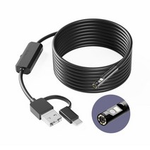 리지드내시경5.5mm 2MP 1080P 듀얼 렌즈 산업용 안드로이드 내시경 카메라 측면보기 및 전면 검이경 CMOS, 02 8mm dual lens_01 1m