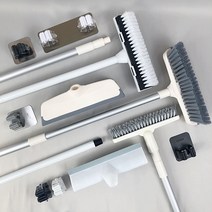 양드레 욕실 바닥 청소솔 틈새 화장실 청소도구 업소용 천장 벽 롱 긴, 1. 일반형+벽부착걸이(C타입 화이트)