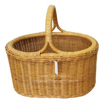 라탄 타원바구니 대형 나들이 인도네시아 수공 라탄바구니 수납바구니 그린랜드