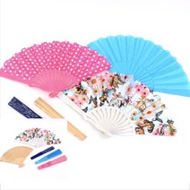 부체 단오 한국 무용 접이식 부채 제갈량부채, 원목 블루