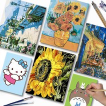 인메이블 DIY 쉬운 명화 캐릭터 유화 그리기 세트 그림 액자 이벤트, 4. 명화 세트, 옵션 [21번~50번] 9개세트