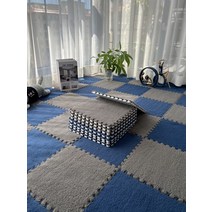 층간소음 방지 침실 거실 바닥 뽀글이 매트 쿠션 놀이 10매, 8 네이비 블루 + 그레이