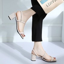 베니바니 여성 스트랩 샌들 힐 여름 구두 신발