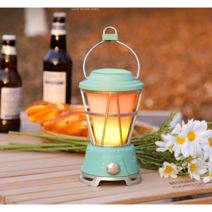 에코 빈티지 감성 캠핑 램프 차박 조명등, 빈티지 민트