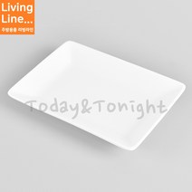 Kitchen LOKO 하이본 직사각 접시 백색 도자기 브런치 플레이팅 카페 접시 업소용, ♡로코 하이본 도자기 직사각접시 대♡, [ 1개 ]