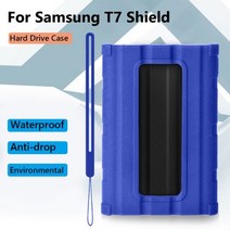 삼성 SSD 파우치 삼성 t7 쉴드용 휴대용 ssd 보호 케이스 랜야드 보호 커버 케이스 액세서리가 있는 스크래치 방지 방진, 진한 파란색