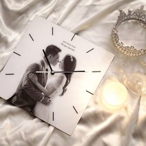 [무료보정] 무소음 인테리어벽시계 주문제작 쇼핑몰 SD포토 웨딩 가족 사진, 사각, 넘버 화이트