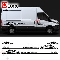 카라반어닝고리 캠핑카용품 iveco 데일리 캠퍼 밴 4pcs 자동차 도어 사이드 스티커, 광택있는 파란색, l5h3