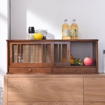 일본식 나무 찬장 레트로 선반 장식장 홈 카페 그릇장, 60 사다리꼴 - 브라운