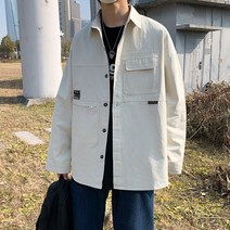 DFMEI 남성 긴팔 블라우스 셔츠 재킷