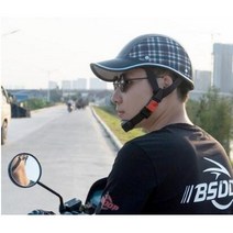 오토바이 스쿠터 오픈페이스 헬멧 경량 반모 전동킥보드 가벼운 모자 하이바 안전모 안전모자, 블랙 체크 무늬