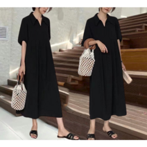 벌룬소매 카라넥 롱원피스 블랙카라 CC5920
