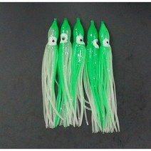 푸른바다피싱 12cm 대형 야광 꼴뚜기루어 5개 꼴뚜기웜 꼴뚜기채비, 그린