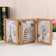 거실 탁자 가족 양면 슬라이드 3단 접이식 액자 5x7, 프레임색상본상품선택