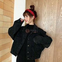 오르난 봄 여자 블랙 데님 숏 재킷 R238