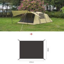 Landwolf대형 공간 터널 텐트 아웃도어 캠핑 여행 48 인용 1 홀 슬리핑룸 스톰 방, Sapphire add mat+CN