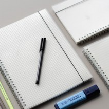 데스크프로젝트 a6 a4 a5 모눈 줄 무지 그리드 방안 격자 공책 스프링 대학 오답 밴드 라인 PP 노트