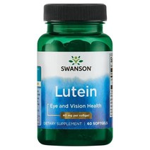 스완슨 루테인 40mg 보충제 소프트겔 60정 Swanson Lutein Eye Vision Retina 40mg 60 Softgels, 1개
