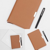 다이어리형 노트 볼펜세트 브라운 쇼핑백포함 직장인다이어리 심플다이어리 업무다이어리 기자수첩 태교일기장