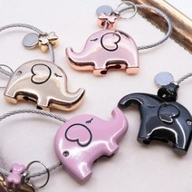 행복 코끼리 열쇠고리 겸 자물쇠 4가지 종류 택1, 골드, 1개
