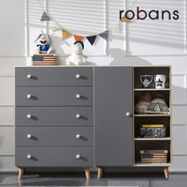 [로반스] 스윗 서랍장 수납장, 11) 스윗1600 서랍장반장세트 / 그레이