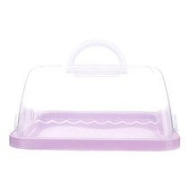 케이크 스탠드 손잡이 포함 휴대용 케이크 키퍼 케이크 보관 용기 웨딩, 8인치 퍼플, PP, 1개