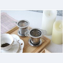 양쪽받침 티인퓨저 스텐 차우림망 거치식 티거름망 명상 차도구, 1개, 한쪽형