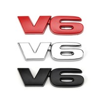 자동차엠블럼 이니셜 금속 자동차 스티커 스타일링 V6 엔진 로고 엠블럼 트렁크 스포츠 터보 배지 3D 데칼, 02 빨간_03 4x4