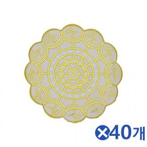 인테리어 장식소품 컵받침 금박 PVC코스터 6pX18개, 원형