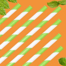 빌리에코 종이빨대 친환경 빨대 100개 (사선 연두색빨대) 페이퍼스트로우, 1개