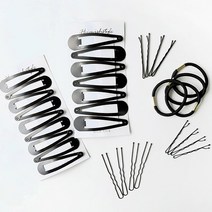 헤미쉬스타일 검정기본 실핀 U핀 똑딱핀 머리끈