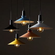 노랑조명 LED 샤프 펜던트 조명 빈티지 카페 식탁등 인테리어, 블루, LED 에디슨 G80 4W(노란 불빛)