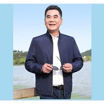 아빠 코트 봄자켓 중년남성 스탠카라 솔리드 고급 캐주얼 얇은 자켓 상의