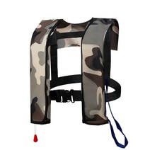 자동 팽창식 구명 조끼 자켓 부력 풍선 루어 라이프 낚시 허리 선상, 프리사이즈, 화이트 카무플라주