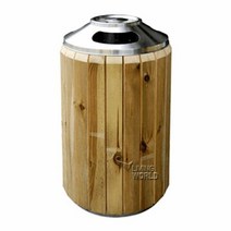 리빙월드 원목 스텐휴지통 (A재떨이형) 110L 야외휴지통 휴지통, 이상품이에요, 단품